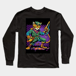 Stylish Psychedelic Cat Long Sleeve T-Shirt